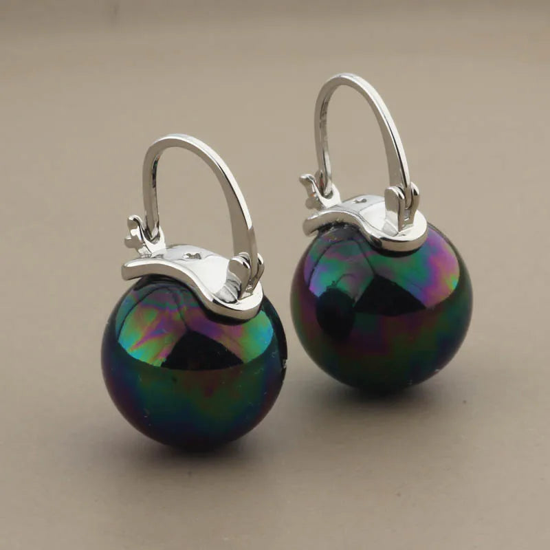 New Trendy Style Elegant Large Round Pearl Drop Earrings Big Pearl Earrings 14mm Bead Ear for Women