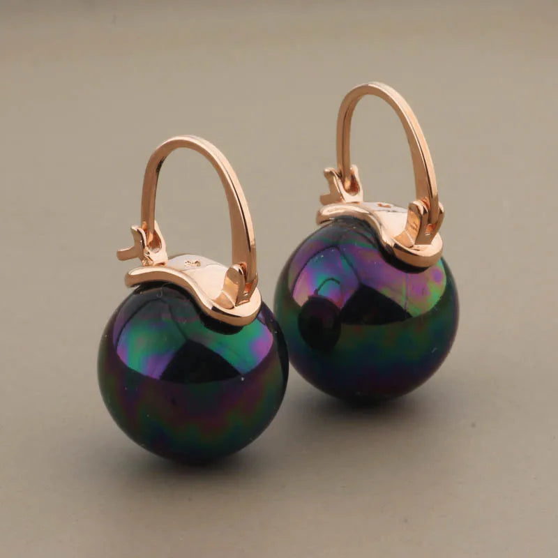New Trendy Style Elegant Large Round Pearl Drop Earrings Big Pearl Earrings 14mm Bead Ear for Women