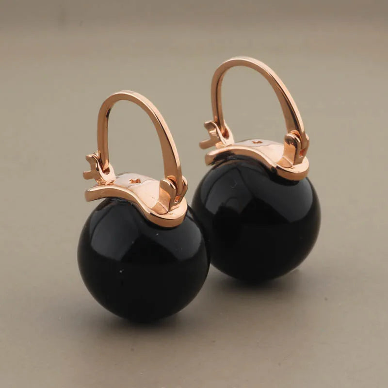 New Trendy Style Elegant Large Round Pearl Drop Earrings Big Pearl Earrings 14mm Bead Ear for Women