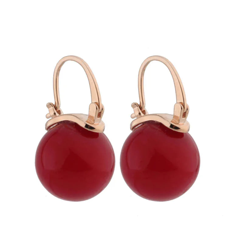 New Trendy Style Elegant Large Round Pearl Drop Earrings Big Pearl Earrings 14mm Bead Ear for Women