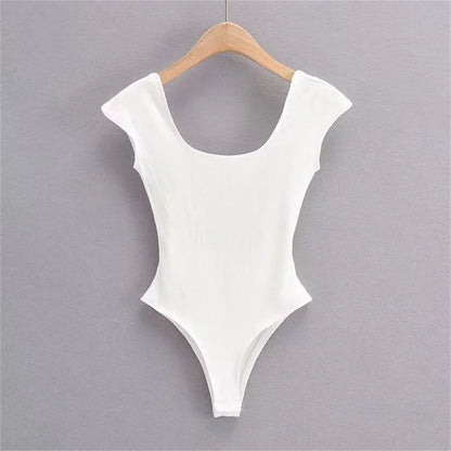 Spring Summer Slim Fit Sexy V-neck Jumpsuit Flip Basic Top Casual Hotsweet Undershirt Women Bodysuit Lingerie Sleepwear Bodycone