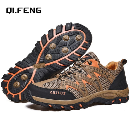 Spring Summer Air Mesh Breathable Waterproof Anti-skid Climbing Shoes Men's Outdoor Hiking Shoes Man New Trekking Trail Sneakers