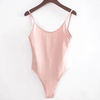 Spring Summer Slim Fit Sexy V-neck Jumpsuit Flip Basic Top Casual Hotsweet Undershirt Women Bodysuit Lingerie Sleepwear Bodycone