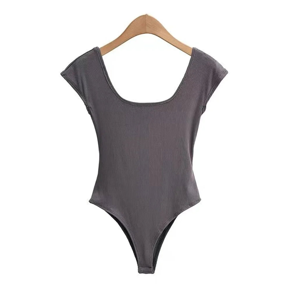 Spring Summer Slim Fit Sexy V-neck Jumpsuit Flip Basic Top Casual Hotsweet Undershirt Women Bodysuit Lingerie Sleepwear Bodycone