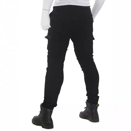 Men Denim Cargo Skinny Solid Pockets Pencil Pants Washed Ankle Length Jeans Vintage Moto Biker 2024 Summer Slim Fit Sheath