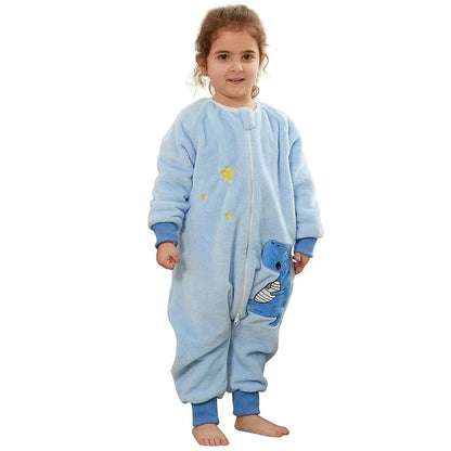 Kids Winter Plush Pajamas Children Cow Bear Sleepwear Keep Warm Kigurumi For Boys Girls Flannel Fleece Sleeping Clothes
