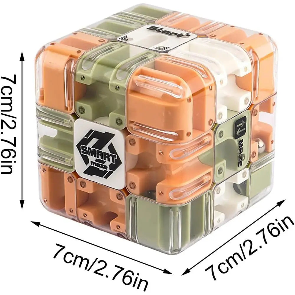 Large 3D Labyrinth Cube Puzzle, 3D Puzzles Maze Cube Ball Puzzle, Spatial Awareness Brain Training Toy Logic Development
