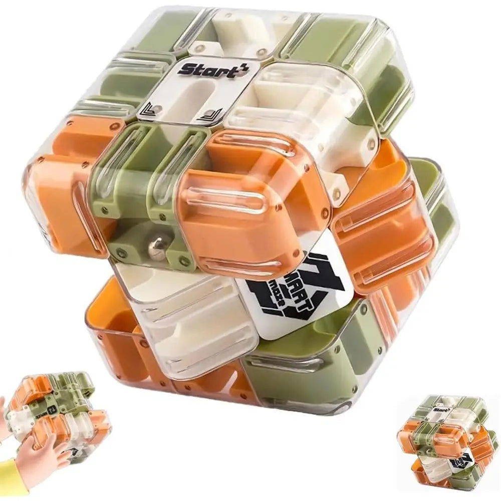 Large 3D Labyrinth Cube Puzzle, 3D Puzzles Maze Cube Ball Puzzle, Spatial Awareness Brain Training Toy Logic Development