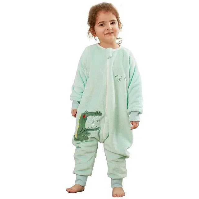 Kids Winter Plush Pajamas Children Cow Bear Sleepwear Keep Warm Kigurumi For Boys Girls Flannel Fleece Sleeping Clothes