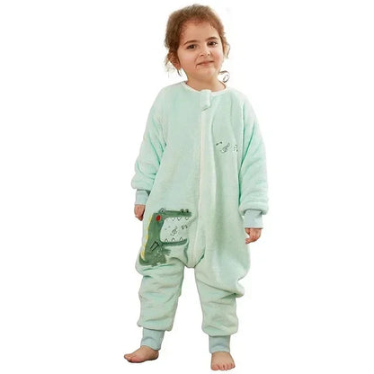 Kids Winter Plush Pajamas Children Cow Bear Sleepwear Keep Warm Kigurumi For Boys Girls Flannel Fleece Sleeping Clothes