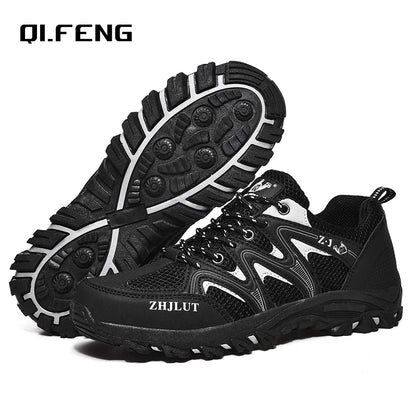 Spring Summer Air Mesh Breathable Waterproof Anti-skid Climbing Shoes Men's Outdoor Hiking Shoes Man New Trekking Trail Sneakers