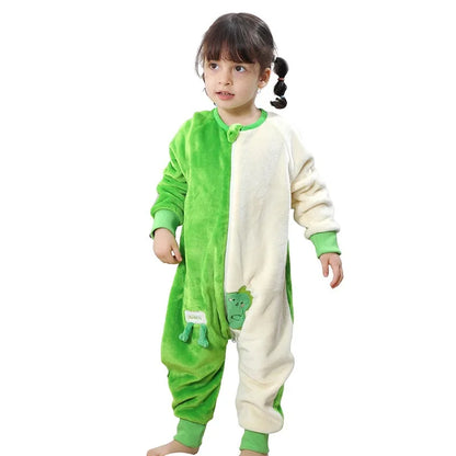 Kids Winter Plush Pajamas Children Cow Bear Sleepwear Keep Warm Kigurumi For Boys Girls Flannel Fleece Sleeping Clothes