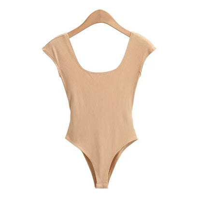 Spring Summer Slim Fit Sexy V-neck Jumpsuit Flip Basic Top Casual Hotsweet Undershirt Women Bodysuit Lingerie Sleepwear Bodycone