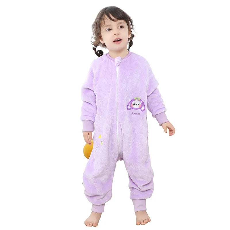 Kids Winter Plush Pajamas Children Cow Bear Sleepwear Keep Warm Kigurumi For Boys Girls Flannel Fleece Sleeping Clothes