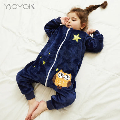 Kids Winter Plush Pajamas Children Cow Bear Sleepwear Keep Warm Kigurumi For Boys Girls Flannel Fleece Sleeping Clothes