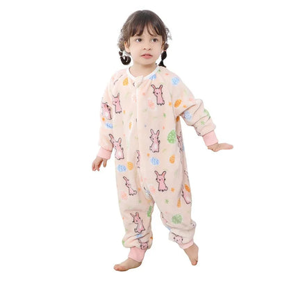 Kids Winter Plush Pajamas Children Cow Bear Sleepwear Keep Warm Kigurumi For Boys Girls Flannel Fleece Sleeping Clothes