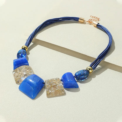 Trendy Chunky Big Beaded Pendant Necklaces for Women Colorful Rope Chain Necklace for Girls Punk Party Short Fashion Jewelry New
