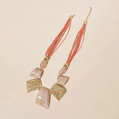 Trendy Chunky Big Beaded Pendant Necklaces for Women Colorful Rope Chain Necklace for Girls Punk Party Short Fashion Jewelry New